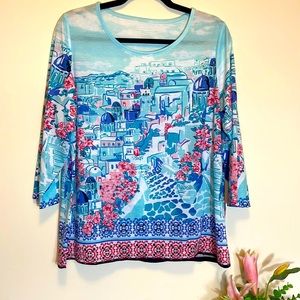 Allison Daley Women’s Shirt, Size: L, Petite, Color’s: different blues, pinks